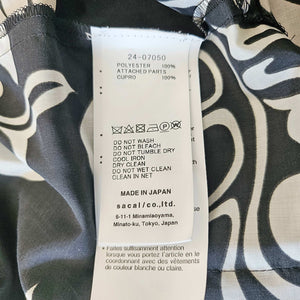 SACAI BLACK/OFF WHITE FLORAL PRINT BOXY SHIRT (3)