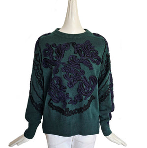 SACAI GREEN EMBROIDERED SWEATER (2)