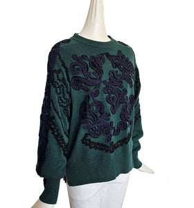 SACAI GREEN EMBROIDERED SWEATER (2)