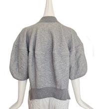SACAI GREY PUFF SLEEVES FLEECE BOMBER JACKET (1)