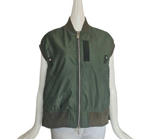 SACAI KHAKI GREEN NYLON GILET (2)