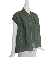 SACAI KHAKI GREEN NYLON GILET (2)
