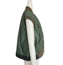 SACAI KHAKI GREEN NYLON GILET (2)