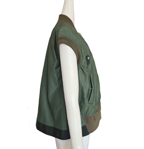SACAI KHAKI GREEN NYLON GILET (2)