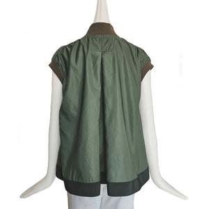 SACAI KHAKI GREEN NYLON GILET (2)