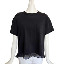 SACAI 2023 BLACK SHEER PANEL BACK SHORT SLEEVES TEE (2)