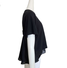 SACAI 2023 BLACK SHEER PANEL BACK SHORT SLEEVES TEE (2)