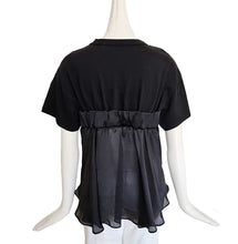 SACAI 2023 BLACK SHEER PANEL BACK SHORT SLEEVES TEE (2)