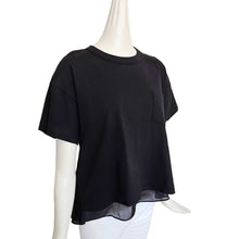 SACAI 2023 BLACK SHEER PANEL BACK SHORT SLEEVES TEE (2)