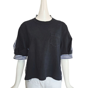 SACAI BLACK/NAVY/WHITE SWEATER FRONT TOP (3)