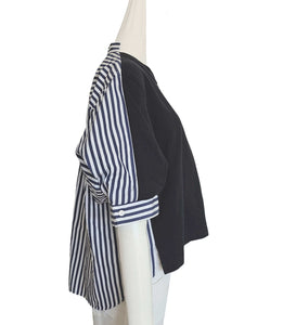 SACAI BLACK/NAVY/WHITE SWEATER FRONT TOP (3)