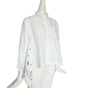 SACAI WHITE LASER CUT EYELET HANKERCHIEF HEM SHIRT (2)