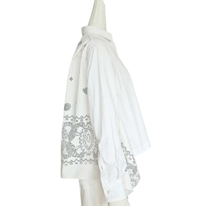 SACAI WHITE LASER CUT EYELET HANKERCHIEF HEM SHIRT (2)