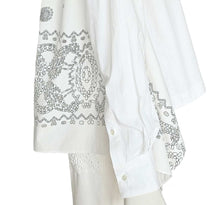 SACAI WHITE LASER CUT EYELET HANKERCHIEF HEM SHIRT (2)