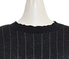 SACAI LUCK CHARCOAL STRIPED SWEATER WITH RUFFLE TRIM (2)