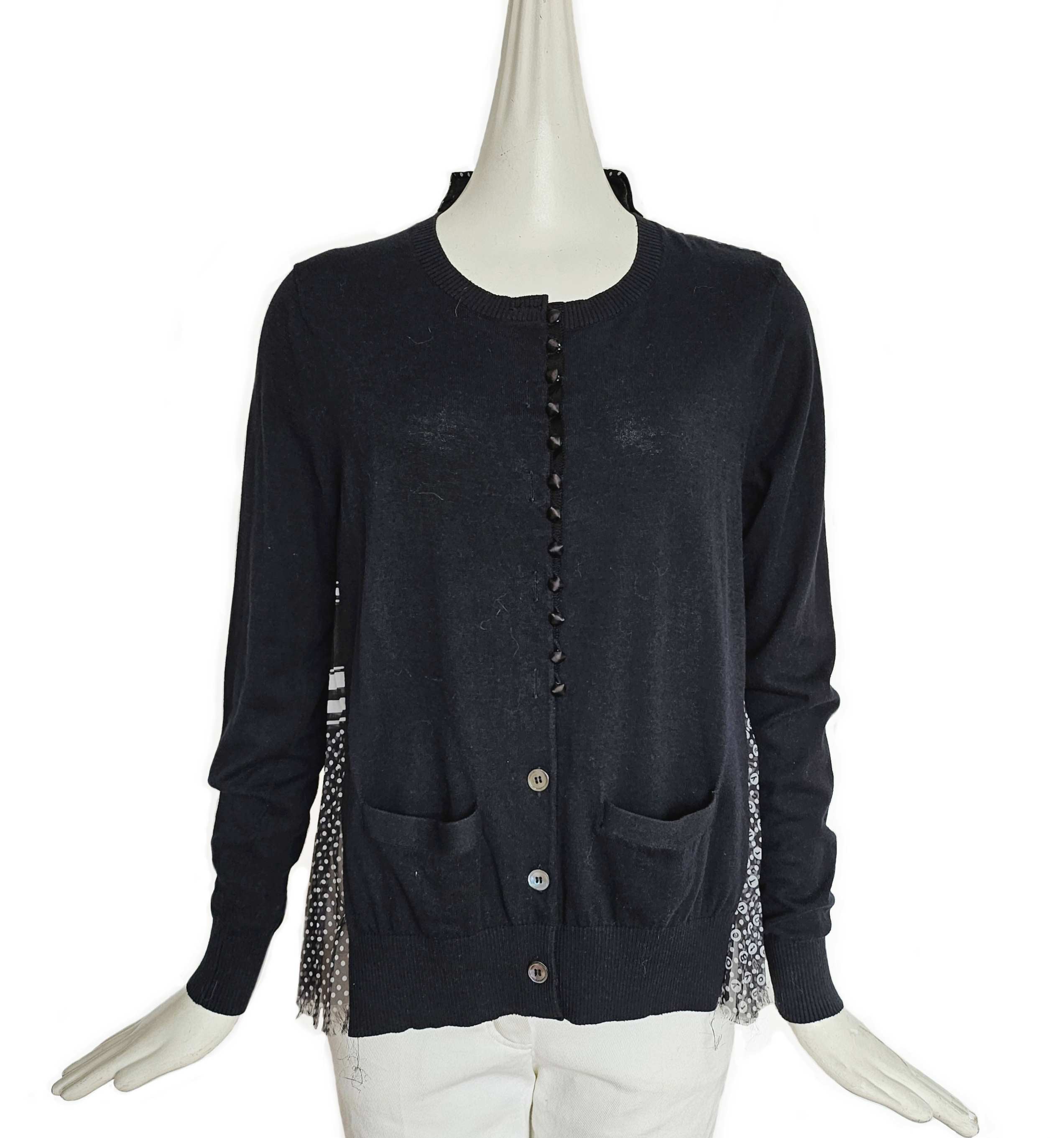 sacai - sacai luck カーディガン SACAI LUCK BLACK SHEER BACK CARDIGAN (3) – ReFrock