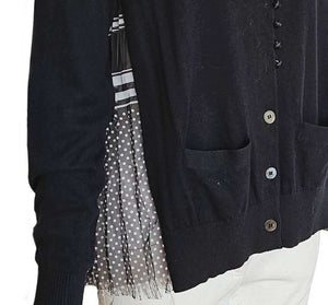 SACAI LUCK BLACK SHEER BACK CARDIGAN (3)