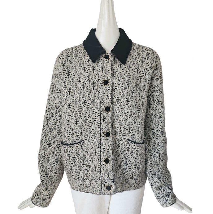SANDRO BLACK/WHITE JAZY METALLIC TWEED JACKET (3)