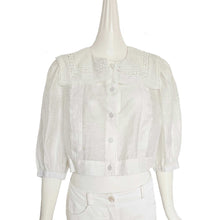 SANDRO WHITE NORMANDIE LACE TRIM SHIRT (3)