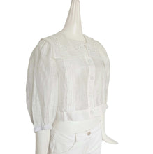 SANDRO WHITE NORMANDIE LACE TRIM SHIRT (3)