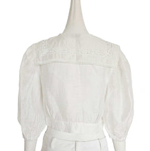 SANDRO WHITE NORMANDIE LACE TRIM SHIRT (3)