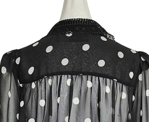 SELF-PORTRAIT BLACK POLKA DOTS CHIFFON BLOUSE (4)