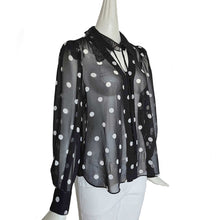 SELF-PORTRAIT BLACK POLKA DOTS CHIFFON BLOUSE (4)