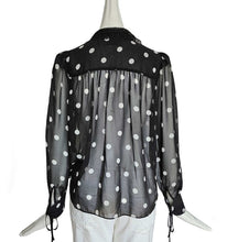 SELF-PORTRAIT BLACK POLKA DOTS CHIFFON BLOUSE (4)