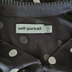 SELF-PORTRAIT BLACK POLKA DOTS CHIFFON BLOUSE (4)