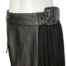 SELF-PORTRAIT BLACK FAUX LEATHER WRAP PLEATED SKIRT (6)