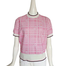 SOUTHCAPE PINK PLAID LOGO SHORT SLEEVES TOP (L)