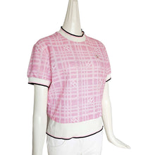 SOUTHCAPE PINK PLAID LOGO SHORT SLEEVES TOP (L)