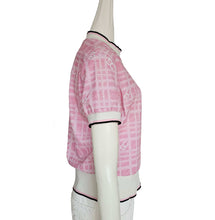 SOUTHCAPE PINK PLAID LOGO SHORT SLEEVES TOP (L)