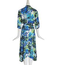 STELLA MCCARTNEY BLUE OLIVIA FLORAL SILK SHIRT DRESS (38)