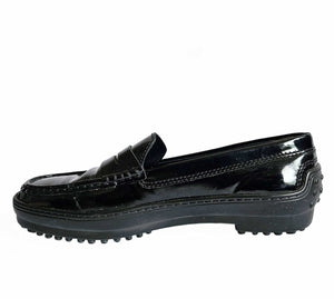 TOD’S BLACK PATENT LEATHER LOAFERS (37)