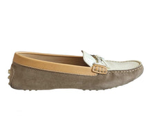 TOD’S COLORBLOCK SUEDE/PATENT LEATHER GOMMINO PENNY LOAFERS (37)