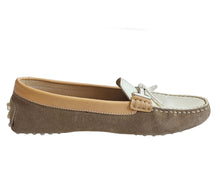 TOD’S COLORBLOCK SUEDE/PATENT LEATHER GOMMINO PENNY LOAFERS (37)