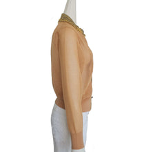 TOGA PULLA ORANGE SHEER KNIT CARDIGAN (36)