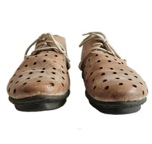 TRIPPEN MUD BROWN PENNA CHILL DISTRESSED LEATHER LACE UP SHOES (38)