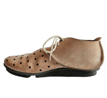 TRIPPEN MUD BROWN PENNA CHILL DISTRESSED LEATHER LACE UP SHOES (38)