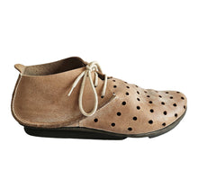 TRIPPEN MUD BROWN PENNA CHILL DISTRESSED LEATHER LACE UP SHOES (38)