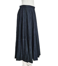 VALENTINO BLUE DENIM PLEATED MIDI SKIRT (42S)
