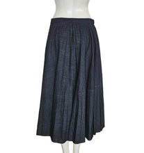 VALENTINO BLUE DENIM PLEATED MIDI SKIRT (42S)