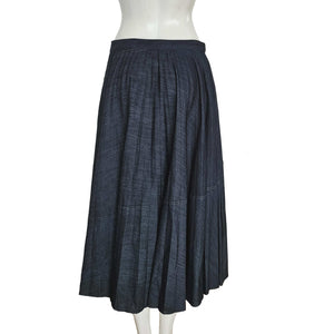 VALENTINO BLUE DENIM PLEATED MIDI SKIRT (42S)