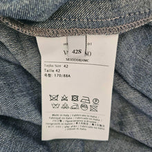VALENTINO BLUE DENIM PLEATED MIDI SKIRT (42S)