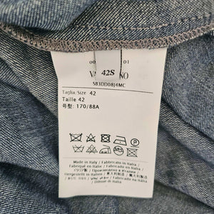 VALENTINO BLUE DENIM PLEATED MIDI SKIRT (42S)