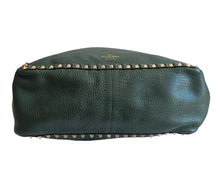 VALENTINO GREEN/BLACK REVERSIBLE ROCKSTUD LEATHER TOTE