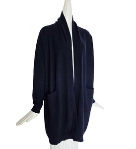 VINCE NAVY CASHMERE LONG CARDIGAN (S)
