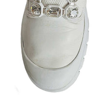 ROGER VIVIER WHITE WALKY VIV CRYSTAL BUCKLE SNEAKERS (38.5)