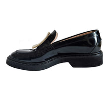 ROGER VIVIER BLACK LEATHER VIV’ RANGERS BUCKLE LOAFERS SHOES (38.5)